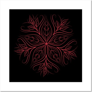 Red Mandala Posters and Art